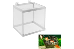 DOUKESH Boîte D'Élevage De Poissons, Filet D'Élevage Aquarium, Boîte D'isolation pour Aquarium, avec 4 Ventouses, Incubateur de Poissons D'aquarium pour Poisson Réservoir, 16 * 14 * 15CM