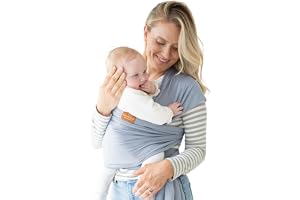 Bärsele för nyfödda till småbarn, 3,2–35 kg – mjuk stretchig rem för baby – säkerhetstestad – handsfree baby wrap bärare – nyfödd sele (neutral