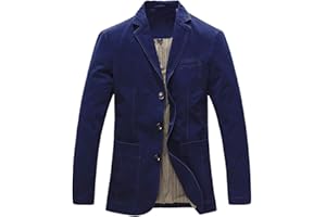 Allthemen Giacche Casual da Uomo in Blazer con 3 Bottoni in Cotone Lavato