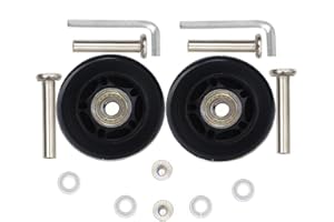 OROSTINA 2 Pcs of Luggage Replacement Wheels 60 * 18mm(2.36"x0.71") with 8mm(0.31") Bearings 35mm(1.38") 40mm(1.57") Axles Wrenches Repair Set for Suitcase and Inline Outdoor Skate