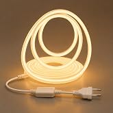 220V 5 Metre COB Neon LED Şerit 4800 L&uuml;men 50W 3000K G&uuml;nışığı IP65 Yapışkanlı 50cm Kesilebilir Fiş Dahil