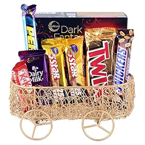 Astonished Retail Astonished Chocolate Gift Combo for Kids | Chocolate Gift Hamper for Diwali, Birthday, Holi, Rakhi, New Year, Christmas, Anniversary | Chocolates with Beautiful Basket, 1