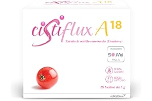 SO FAR Cistiflux A18, Integratore Alimentare a Base di Estratto Concentrato di Mirtillo Rosso, Cranberry Americano, Che Favorisce la Funzionalità delle Vie Urinarie, 28 Bustine, Gusto Frutti di Bosco