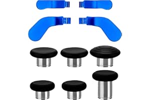 Ceozon Replacement Thumb Grips Back Paddles 10 in 1 Metal Stainless Steel Trigger Locks Thumbsticks Back Buttons Repair Accessories Kit for Xbox One Elite Controller Series 2 Xbox One Elite (Blue)