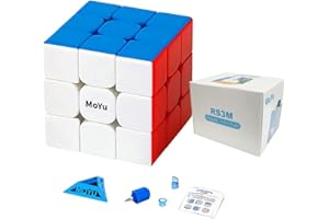 TUNJILOOL MOYU RS3M 2020 Cube de Velocidad 3x3x3 Cubo Mágico Stickerless, Magnética Speed Cubo para Niños y Adultos, Adecuado para el Juego Diario y Regalo de Cumpleaños