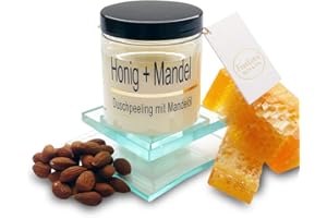 ‎FRANKONIA BATH & SPA Körperpeeling Honig Mandel 320g – vegan – Rich Body Scrub – Duschpeeling – feines Kristallsalz – viel Mandelöl – Vitamin E – ohne Parabene