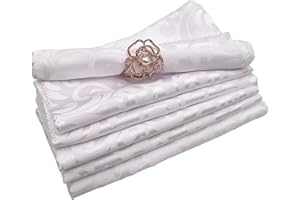 Servilletas de Tela Blancas,Liwein Servilletas Reutilizables Suave y Cómoda Calidad de Hotel Duradera para Hogar Cocina Comedor Mesa de Centro Cumpleaños Boda-6 Unidades (Blanco)