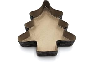 Erre4m Stampo Monouso, Carta da Forno, Colore Beige Stampo Forma Albero di Natale monouso 10 Pezzi (100 gr)