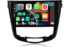 BXLIYER - 6G+128G - Android 14 IPS Autoradio Para Nissan X-Trail Qashqai J11 Rouge(2014-2018) - Built-in DSP/Carplay/Android Auto - Cámara + MIC - 10.1 Pulgada 2 DIN - Dab Volante 360-Cámara Fast-Boot