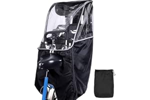 ACELEY Bike Rear Seat Children Rain Gear Poncho Rain and Wind Cover Plegable Portátil Transparente para Asiento de Bicicleta Infantil