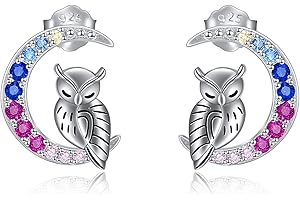 YFN Mädchen Ohrstecker Sterling Silber Pferd/Einhorn/Katze Mond Ohrringe Geschenke für Frauen Mädchen