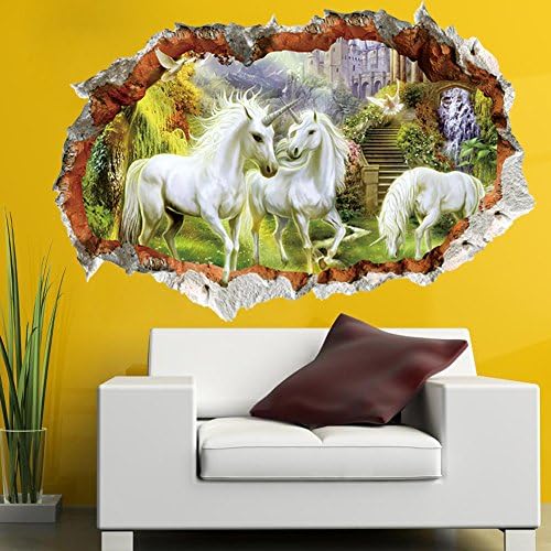 WVX3D stereo poqiang Baima scenic living room TV background wall decoration paster of wall murals