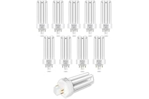 TobeBright 26W Gx24Q-3 Bombilla Fluorescente Compacta de 4 Pines, Blanco Neutro 4000K Tubo de triple de 4 Pines Lámpara CFL PLT-26W 840 Plug in CFL Ahorro de energía para garaje el aula, Pack de 10