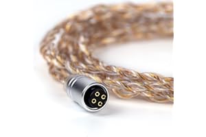 LINSOUL Tripowin Petrichor 4 Core 26AWG OCC Cooper+OCC Silver Plated + OCC Gold Plated Upgraded HiFi Audio Cable with Detachable 3-in-1 2.5mm/3.5mm/4.4mm Plug for Audiophile Musician (MMCX)
