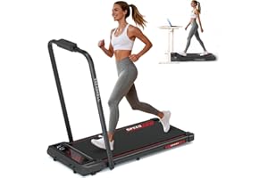 RAOO MIN Laufband für Zuhause, Laufband 1-12 km/h, 2.25HP Motor, Walking Pad und Laufband klappbar 2 in 1 mit Fernbedienung/LED-Anzeige, Handy-Halter.