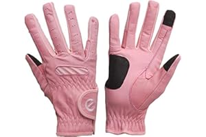 eGlove eQUEST GripPro - Leather Horse Riding Gloves - Hardwearing, Breathable and Grippy Real Leather - Synthetic Lycra comfort fit inserts - Touchscreen Gloves