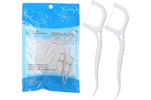 AMZFUK Filo Interdentale 100 Pezzi,Filo Interdentale Forcella,Bastoncini Portatili Cura Dentistica per Tutta Famiglia