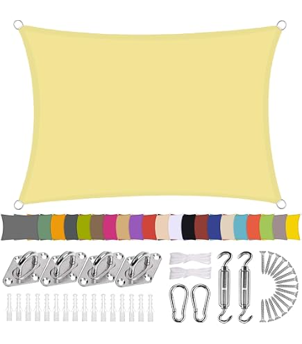 Sonnensegel Wasserdicht 4,5x6m – UV-Schutz Bis 98%, Dunkelrot, Inkl. Befestigungsseile Für Garten & Terrasse