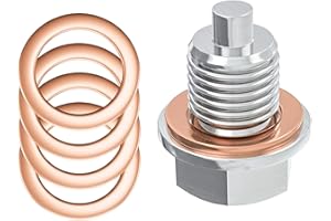 INNAL Tappo di Scarico Dell'Olio Magnetico,Dado di Scarico della Coppa Magnetica,Tappo a Vite in Acciaio Ino,Carter Dell'olio con 5 Guarnizione,Compatibile con Automobile,Nave,Motocicletta