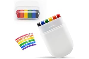 GCCL Rainbow Pride Flag Face Paint - Gay Pride Rainbow Stripe Fan Brush Stick, Face and Body Paint for Gay Pride Parade, Pride Month Celebrations, Cosplay, Party, and Halloween Makeup (1 Pack)