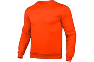 Generisch Pull pour homme rose sans capuche - Sweat-shirt pour homme - Col rond - Couleur unie - Confortable - Manches longues - Pull classique - Grandes tailles - Chemises de loisirs