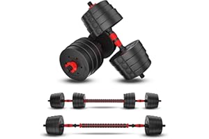 CANMALCHI Adjustable Dumbbells Weights 20KG/30KG Fitness Dumbbell Barbell Set for Men/Women,Arm Hand Weight for Bodybuilding Exercise Training Home Gym Equipment Pair