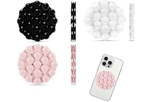 ELEGANCE-GO Ventouse Telephone Portable,3 Pièces Silicone Ventouse Téléphone Coque Ventouse Rond Double Face Support de Ventouses De Téléphone en Silicone pour Tous Les Modèles de Téléphone