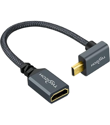 PNGKNYOCN Adattatore micro HDMI 8K ad angolo retto, confezione da 2 pezzi con curvatura a 90 gradi da micro HDMI maschio a HDMI 2.1 femmina, connettore bidirezionale (Down Bend PNGKNYOCN Adattatore micro HDMI 8K ad angolo retto, confezione da 2 pezzi con curvatura a 90 gradi da micro HDMI maschio a HDMI 2.1 femmina, connettore bidirezionale (Down Bend