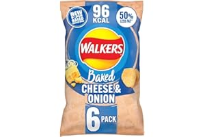 Walkers Baked Cheese & Onion Multipack Snacks Crisps 6 x 22g