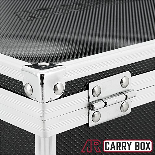 AR Carry Box® Kleine Alubox Alukoffer Aluminium Koffer Werkzeugkoffer leer 260x210x80mm Alu/Schwarz, 260x210x80mm Schwarz (Rasterschaum) - 7