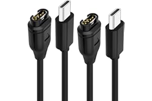 Austuo 2 Pack USB C Charger Compatible with Garmin Watch, Data Sync Type C Charging Cable Fenix 7 7S 7X 6 6S 6X 5 5S 5X, Forerunner 945 245 45, Vivoactive 3 4 4s, Venu 2 2s, Instinct, 3.3FT/1M