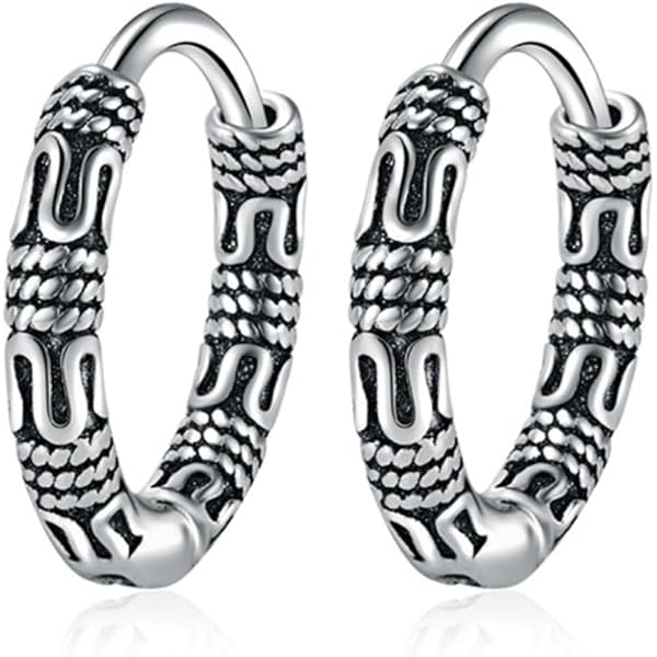 NKlaus Orecchino Singolo Celtico Bali – Amica Creole In Argento 925 – 12 Mm