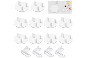 MOICAINY 10 Plug Socket Covers UK+4 Corner Protector,Plug Covers for Sockets UK,Plug Protectors Baby Plug Socket Covers,Socket Covers Baby UK,Child Safety Plug Socket Covers,Safety Plug Covers for Sockets Baby