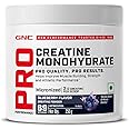 GNC Pro Performance Creatine Monohydrate - 3000mg Creatine Per Scoop | Micronized for Faster Absorption | Boosts Energy, Muscle Volume & Performance | Gluten-Free | Blueberry | 250gm