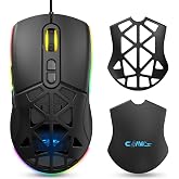 Claw's Nexus X1 12800 Dpi RGB Gaming Mouse with Macro Software & Interchangeable Cover - Black