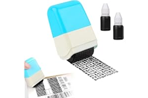 KARELLS Stempel obrotowy z taśmą słowną, ochrona prywatności, pieczątka rolkowa, kamuflaż, ochrona przed kradzieżą tożsamości, pieczątka zabezpieczająca przed kradzieżą