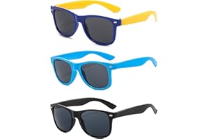 Bdeutrophic 3 Pair Boys & Girls Sunglasses - Coloured Sunglasses for Beach, School, Shopping, Party & Tourism