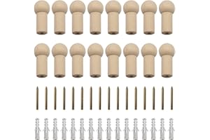 KEBOYOE Yingcen 16 Pièces Patère en Bois Naturel Crochets Muraux en Bois Crochet de Cheville en Bois de Décoration Avec Vis 2,5 x 5,2 cm pour mur Manteau Chapeau Serviette Robe Cintre Charge Maximale 7 kg