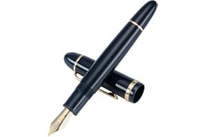 EROFA Jinhao X159 Pióro wieczne, ze średnią stalówką nr 8, ze złotym klipsem, akrylowe, do pisania, niebieskie, duży rozmiar