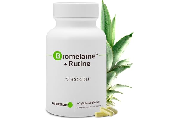 BROMÉLAÏNE + RUTINE * 375 mg / 60 gélules * Anti-inflammatoire, Antioxydants * Garantie Satisfait ou Rembours * Fabriqué en France