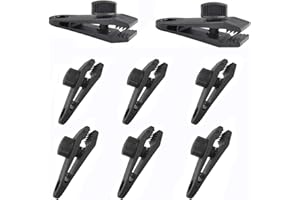XPOOS 8 Pcs Tarp Clips Tent Clip Lock Grip Awning Clamp Set Instant Clip, Multipurpose Tarp Clips,Tent Accessories for Camping, Tarps, Caravan, Garden Shade Cloth( Black)