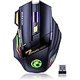 GraGra Wireless Bluetooth Mouse, Wireless Gaming Mouse, RGB Dual Mode (Bluetooth 5.1 + USB) 2.4GHz Silent Mouse with 7 Buttons, up to 3200 DPI Adjustable, for PC/Mac Gamer, Laptop and Desktop