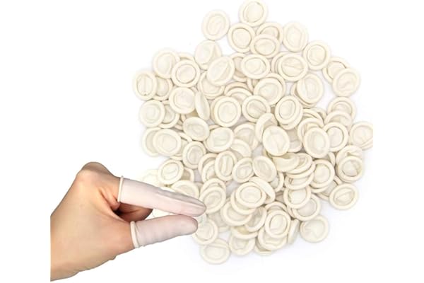 PawCraft 100pcs Doigtiers en Latex, Doigtiers en Latex, Doigts de Protection imperméables du Bout des Doigts, Doigts de Protection Contre Les blessures aux Doigts, Doigts imperméables pour Tatouage