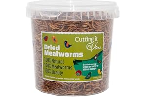 Cutting it Vine Meal Worms (2L Tub) - Dried Mealworms for Birds, Bird Food for Wild Birds in Stay Fresh, Easy Tubs