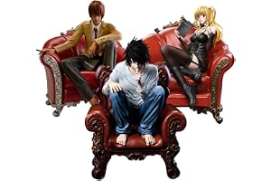 Zhongkaihua Anime figurer Amane actionfigur ljus Yagami/L figur med stol, sittande modell staty samling bord dekoration gåva