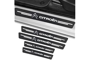 BIGROUP 4 pièces Protecteur de seuil de Voiture pour Citroen C2 C4 C5 AIRCROSS C6 C3-XR C3L C5X XSARA Picasso,Protection des marches de Porte, Autocollant de seuil en Fibre de Carbone Anti-Rayure