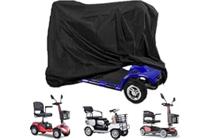 KYAOAYO Elektromobil-Abdeckplane, Abdeckung für Mobilitätsroller, Motorradabdeckung, Roller-Aufbewahrungsplane, universelle wasserdichte Abdeckung für Mopeds, Regen-UV-Außenschutz, Faltgarage für Roller