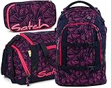 schulranzen pink hama 1x Schlamperbox satch pack Pink Bermuda 3er Set Schulrucksack, Sporttasche & Schlamperbox