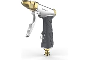 Ibergrif M20284 Pistolet d'arrosage avec buse en laiton, avec buse 4 modes d'arrosage, pour laver les voitures, les animaux domestiques, arroser le jardin