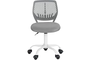 FurnitureR Colorata, seduta per computer moderna e regolabile, bracciolo girevole, sedia per bambini, sala studio, ufficio a casa, grigio, metallo, 38,5 x 40 x 75-87 cm